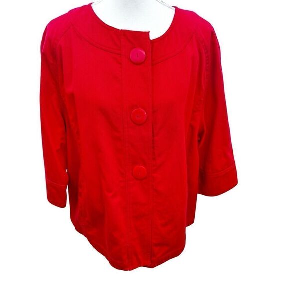 Chicos red cape style jacket  size 0 = 4-6 - Picture 5 of 15